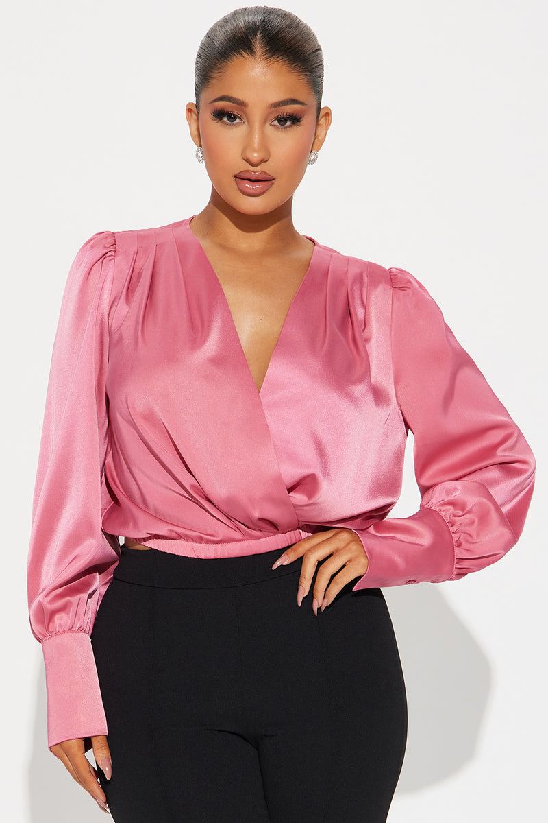 Rose satin top top