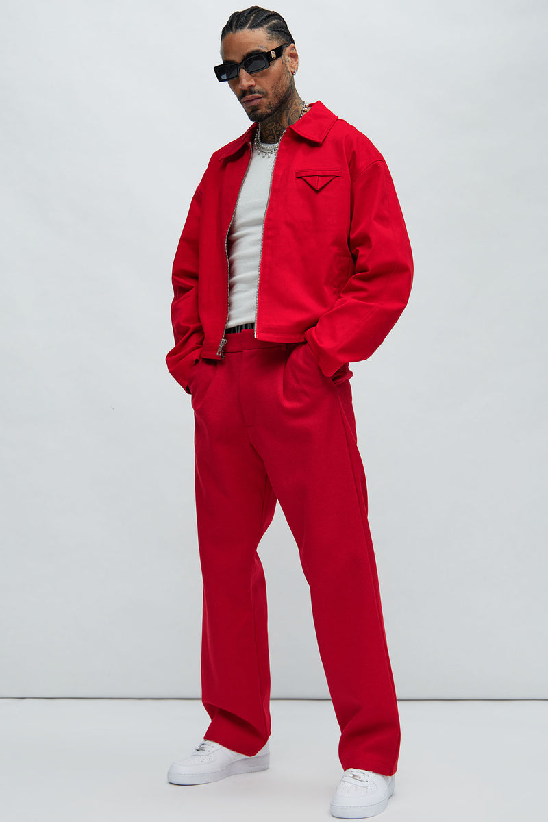 Bordeaux Cropped Chore Jacket Red Fashion Nova Mens Casual