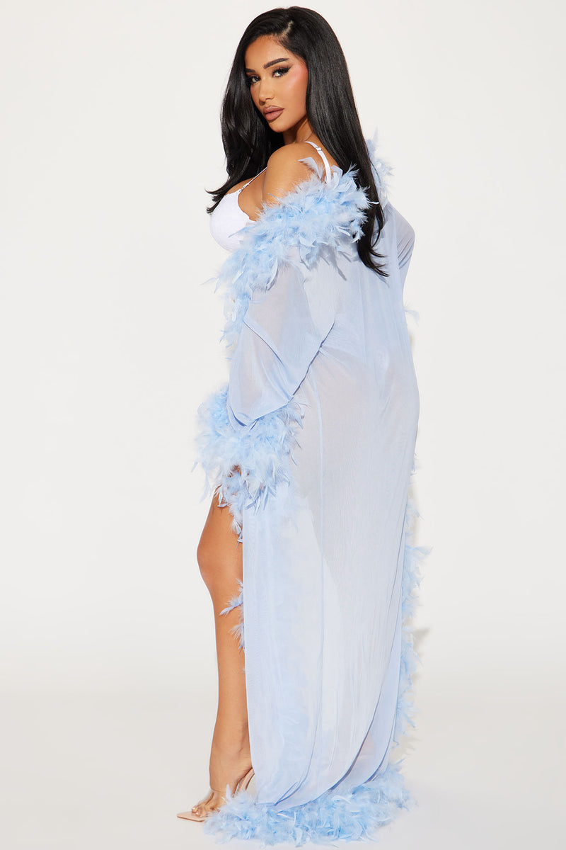 Light As A Feather Mesh Long Robe Periwinkle Fashion Nova