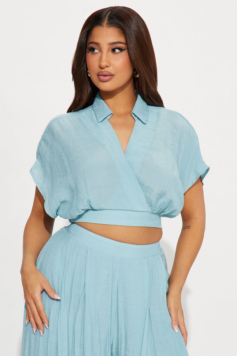 Mea Gauze Pant Set Blue Fashion Nova, Matching Sets Fashion Nova