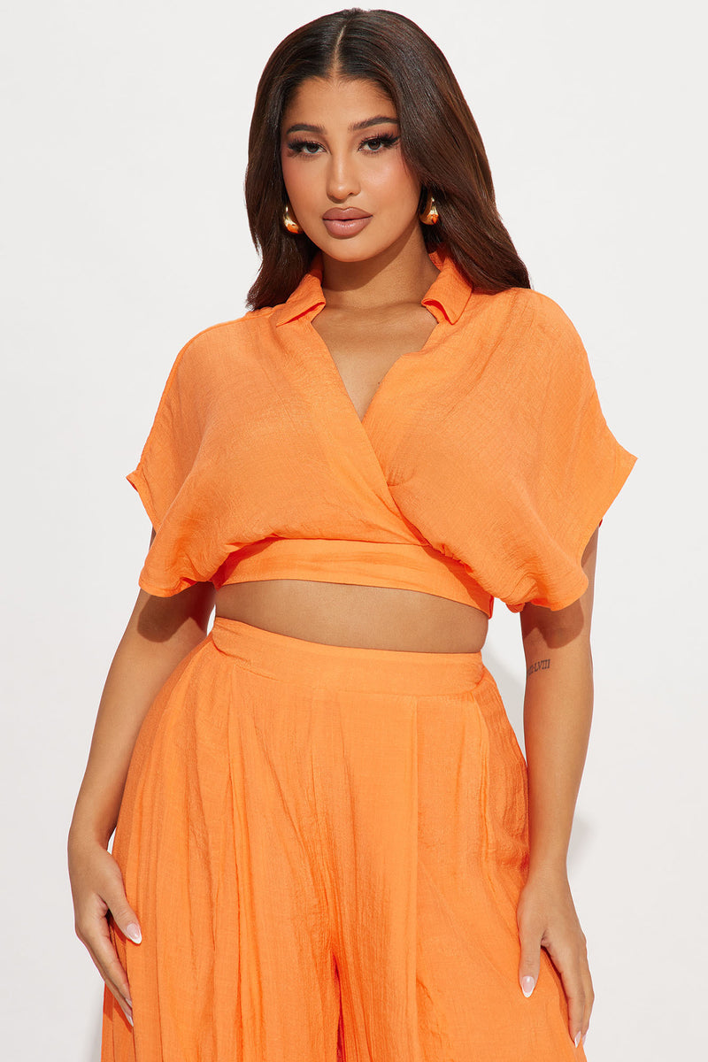 Mea Gauze Pant Set Orange Fashion Nova, Matching Sets Fashion Nova