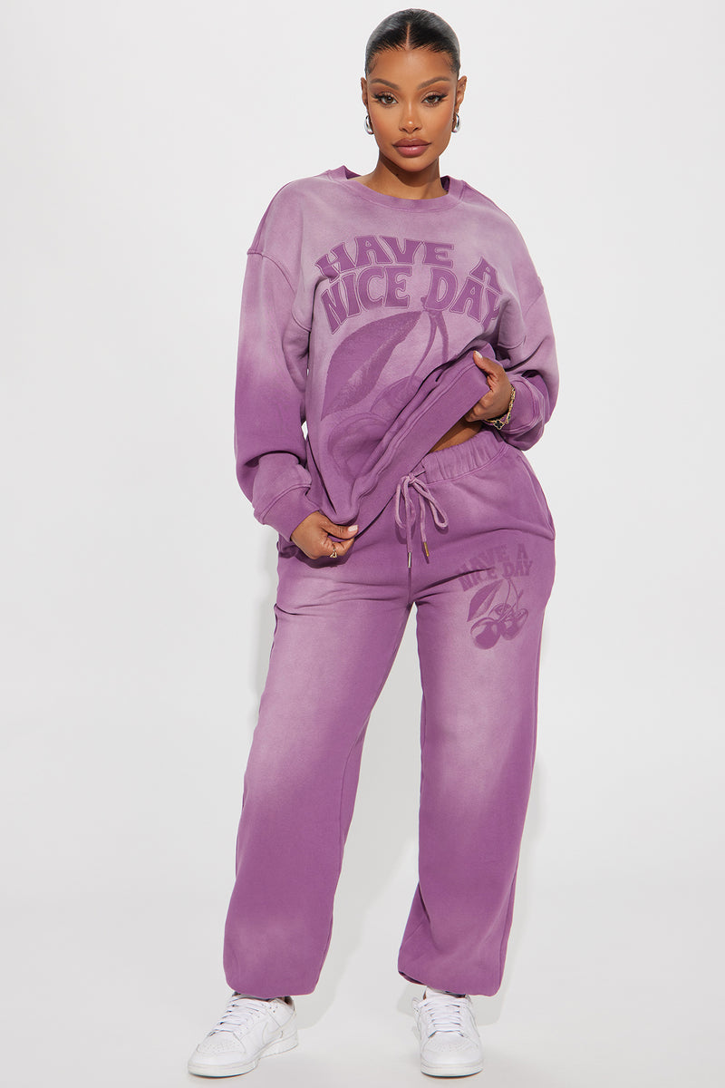 Purple shop jogger set