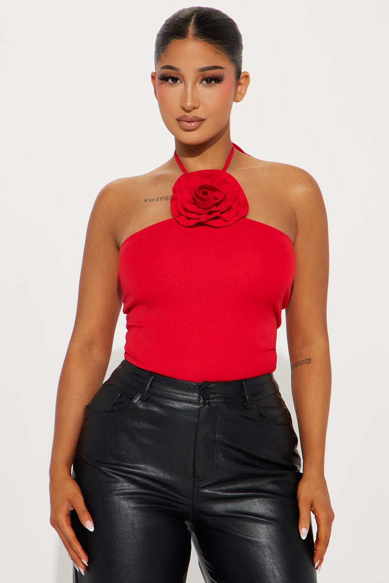 Roselle Halter Top Red Fashion Nova, Knit Tops Fashion Nova
