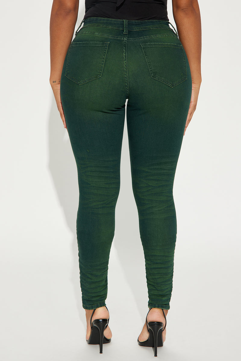 Fashion nova green on sale jeans