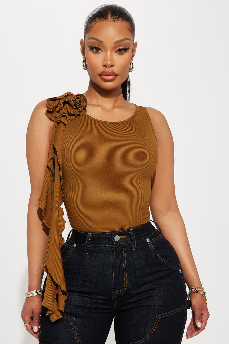 Most Popular Ribbed Bodysuit Brown Fashion Nova, Bodysuits