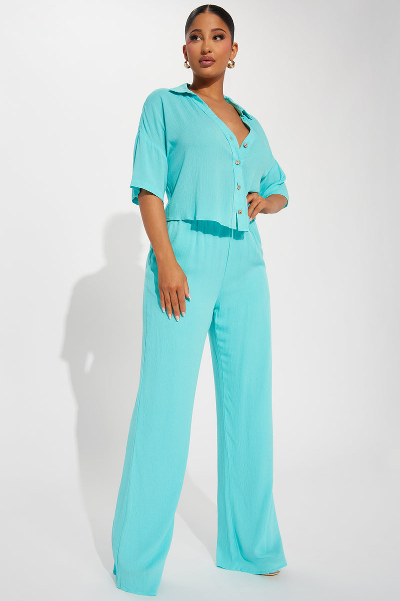 Greece Fantasy Pant Set Turquoise Fashion Nova Matching Sets