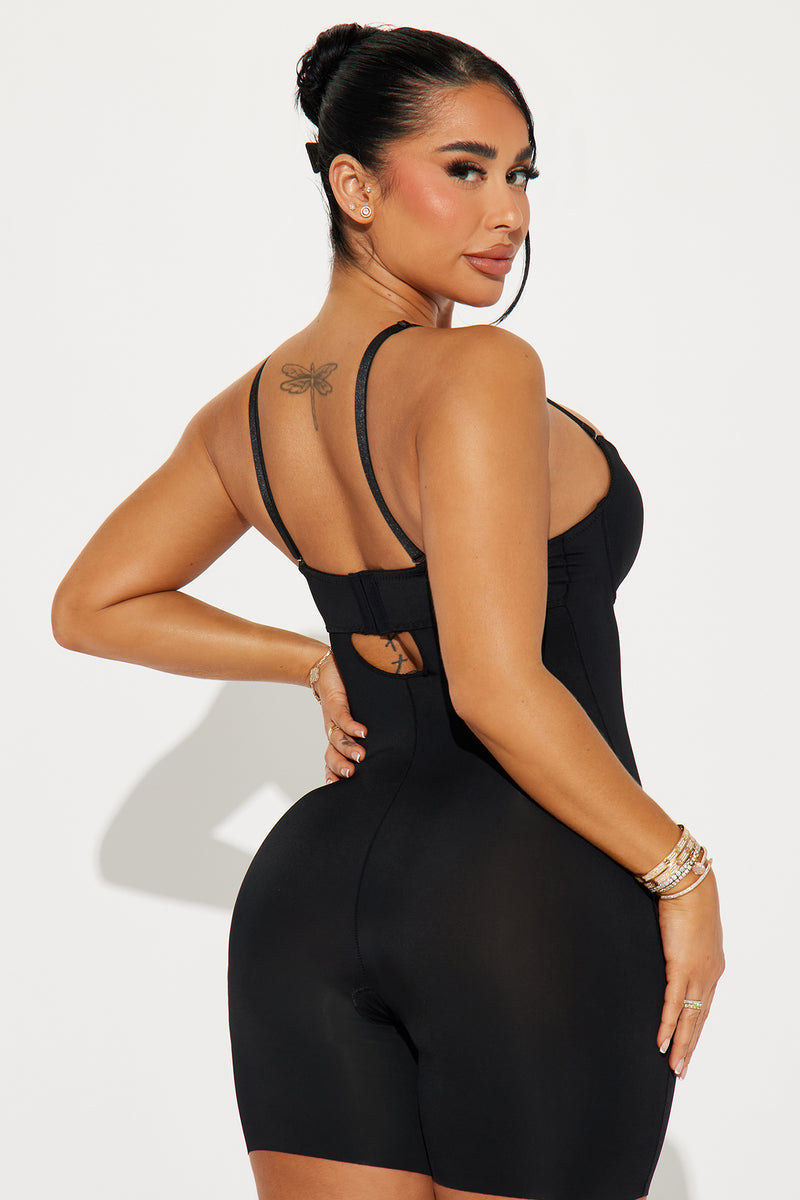 Keep It Together Smoothing Shapewear Bodysuit Romper Black