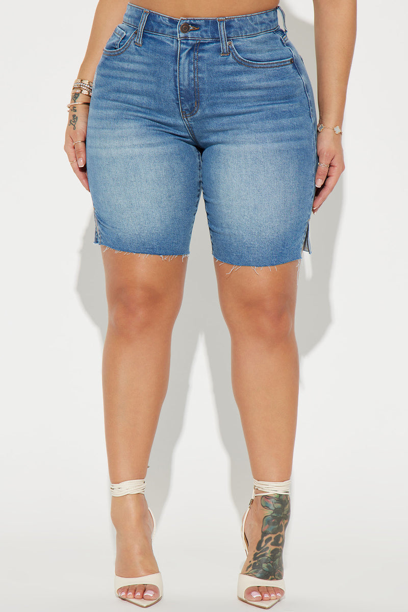 Everything s Good Super Stretch Denim Bermudas Medium Blue Wash