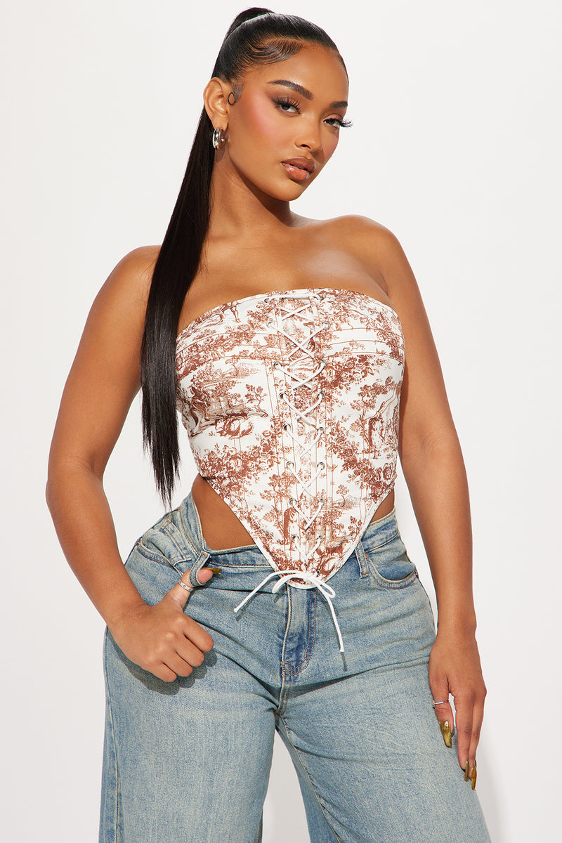 Something Special Corset Top - Ivory/combo