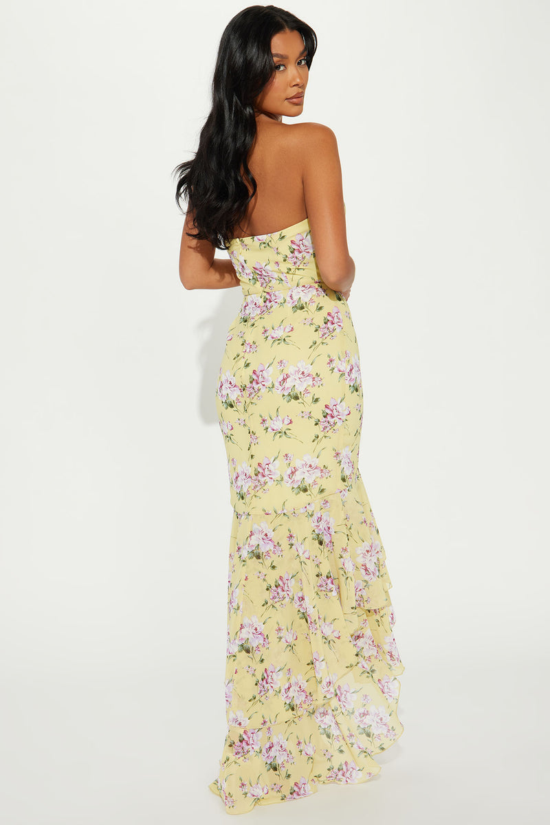 Vestido Fashion Nova Jeannie Floral Maxi Mujer Moradas En Vestido