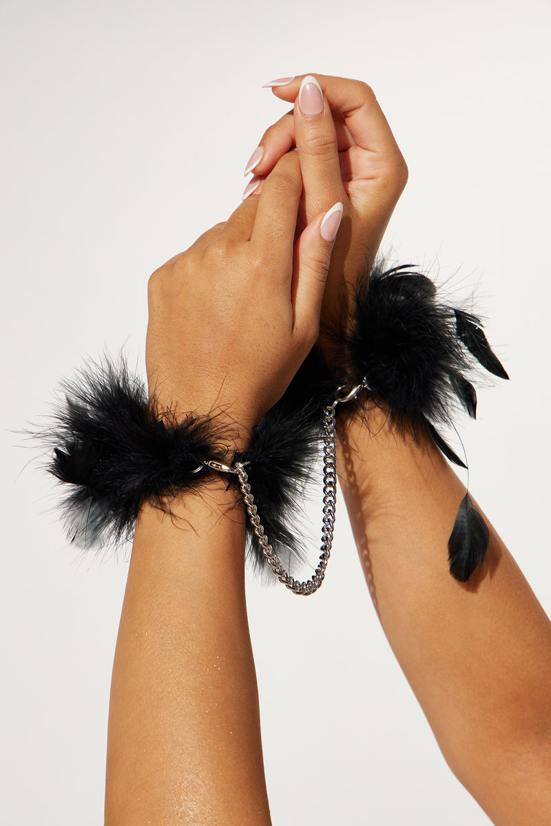 Softest Touch Feather Handcuffs Black Fashion Nova, Lingerie