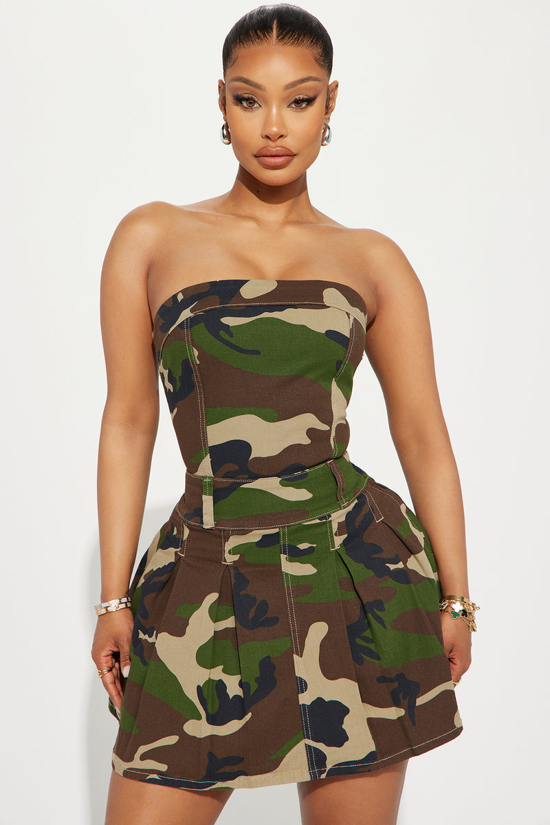 Camo dress fashion nova discount