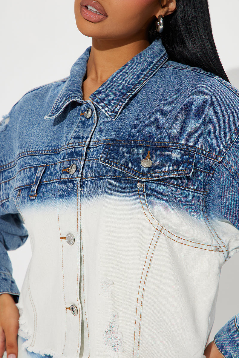 Treat You Better Bleach Dye Denim Jacket Medium Wash Fashion Nova