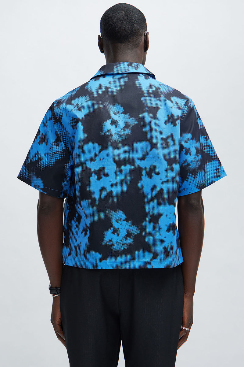 Blue Flame Shirt - Blue/combo | Fashion Nova, Mens Shirts | Fashion Nova