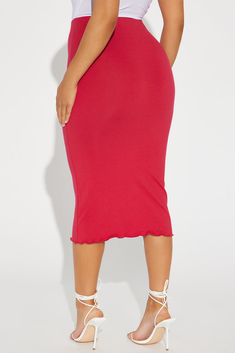 When You're Ready Midi Skirt Red Fashion Nova, Skirts Fashion Nova