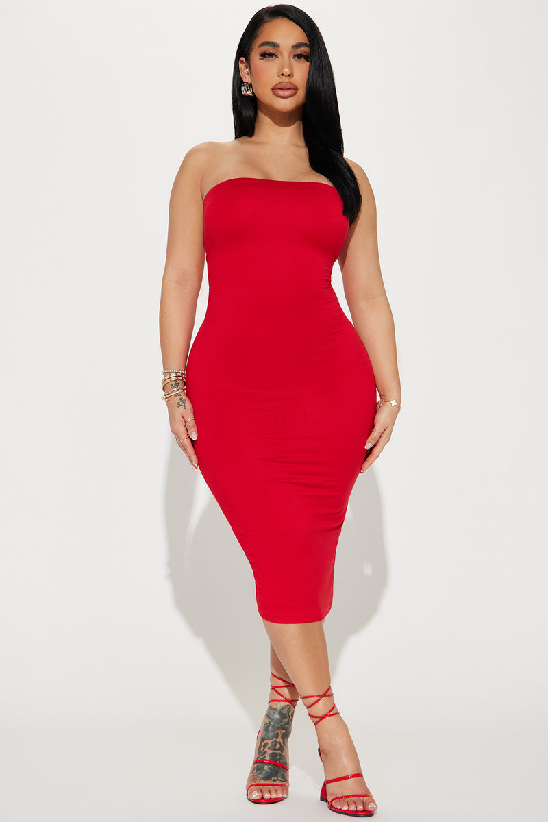 Dare You Double Lined Midi Dress