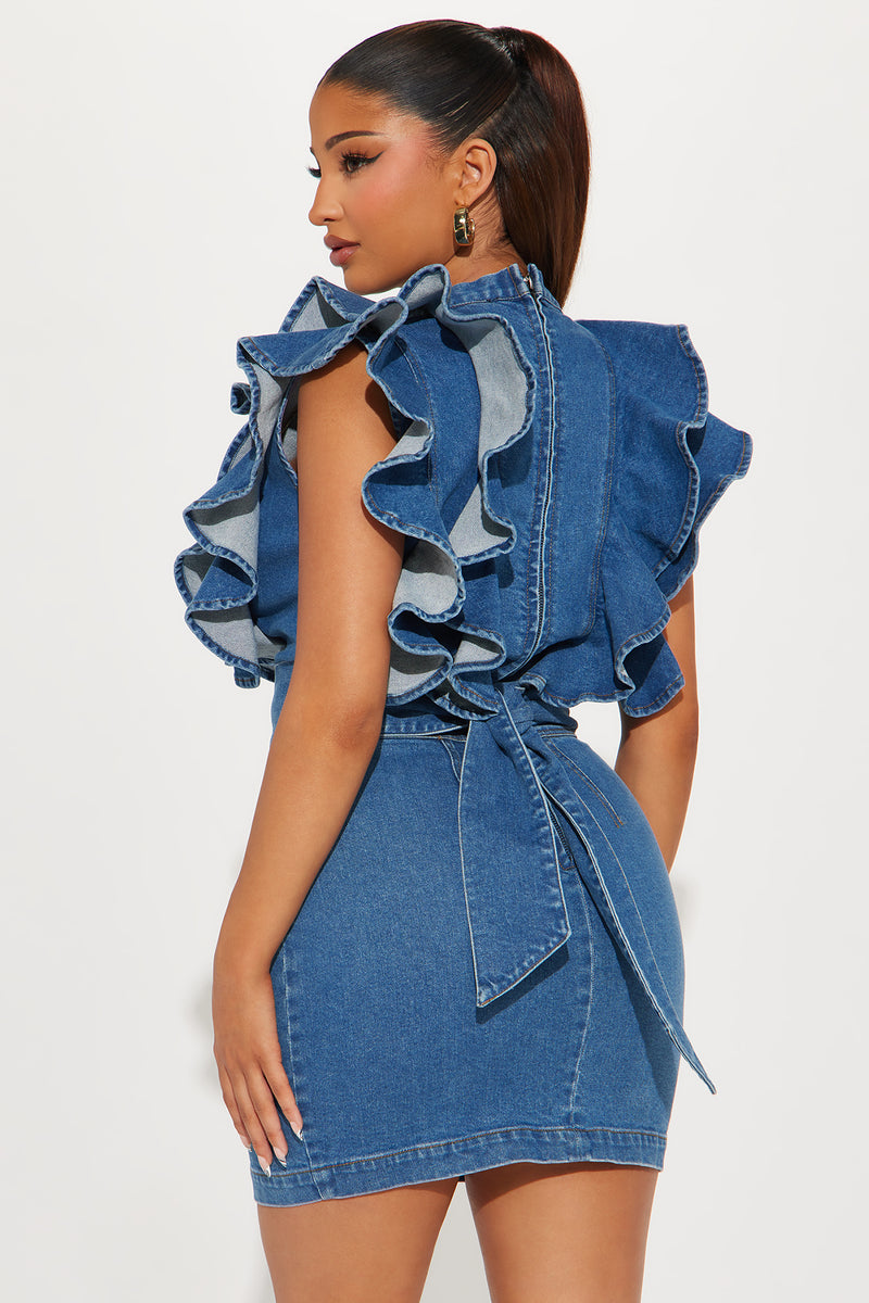 Blue jean new arrivals dress fashion nova
