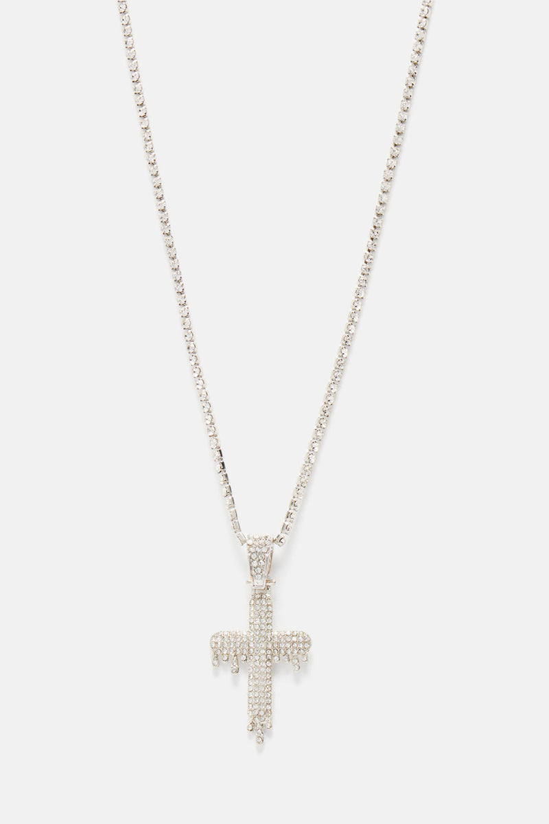 Blessed With The Best Cross Necklace Silver Fashion Nova, Jewelry