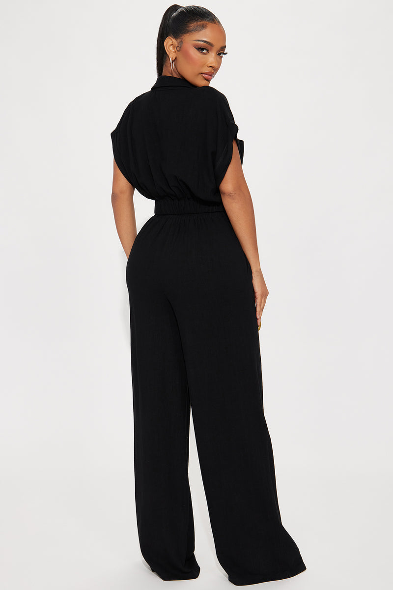 Andrea Linen Pant Set - Black | Fashion Nova, Matching Sets | Fashion Nova