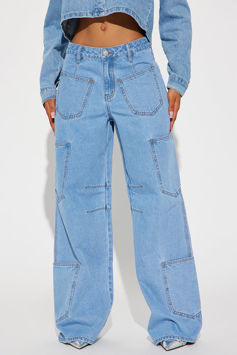 Out Of Pocket Baggy Jeans - Light Wash