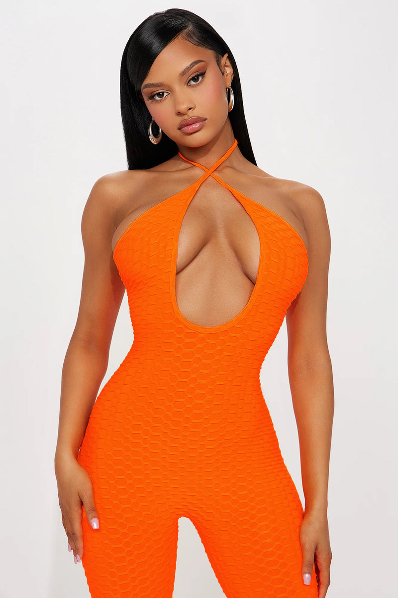 Orange jumpsuit fashion nova top
