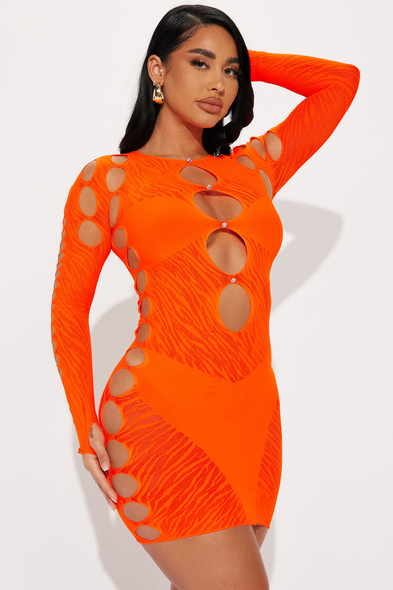 So Seamless Mini Dress Neon Orange Fashion Nova Dresses