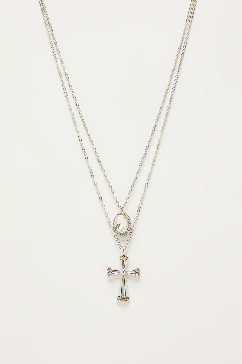 Charming Cross Necklace Silver Fashion Nova, Jewelry Fashion Nova