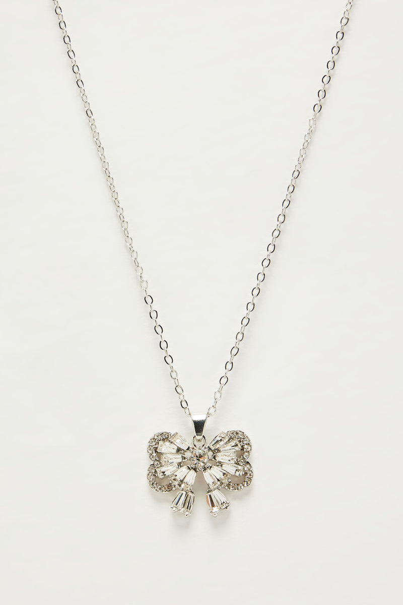Cutie With The Bow Necklace Silver Fashion Nova, Jewelry Fashion Nova