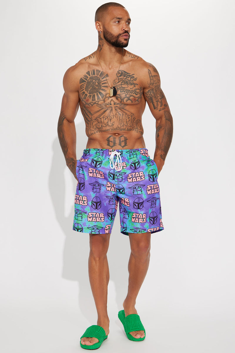 Star Wars Tie Dye Swim Trunks Multi Color Fashion Nova Mens
