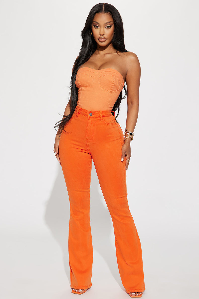 Deep In My Soul Flare Jeans Orange