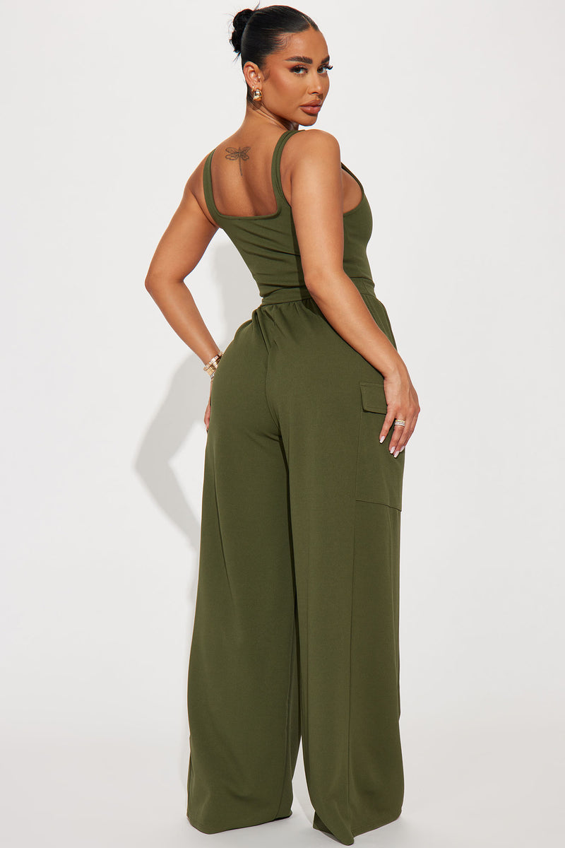 Fashion nova shop olive jumpsuit
