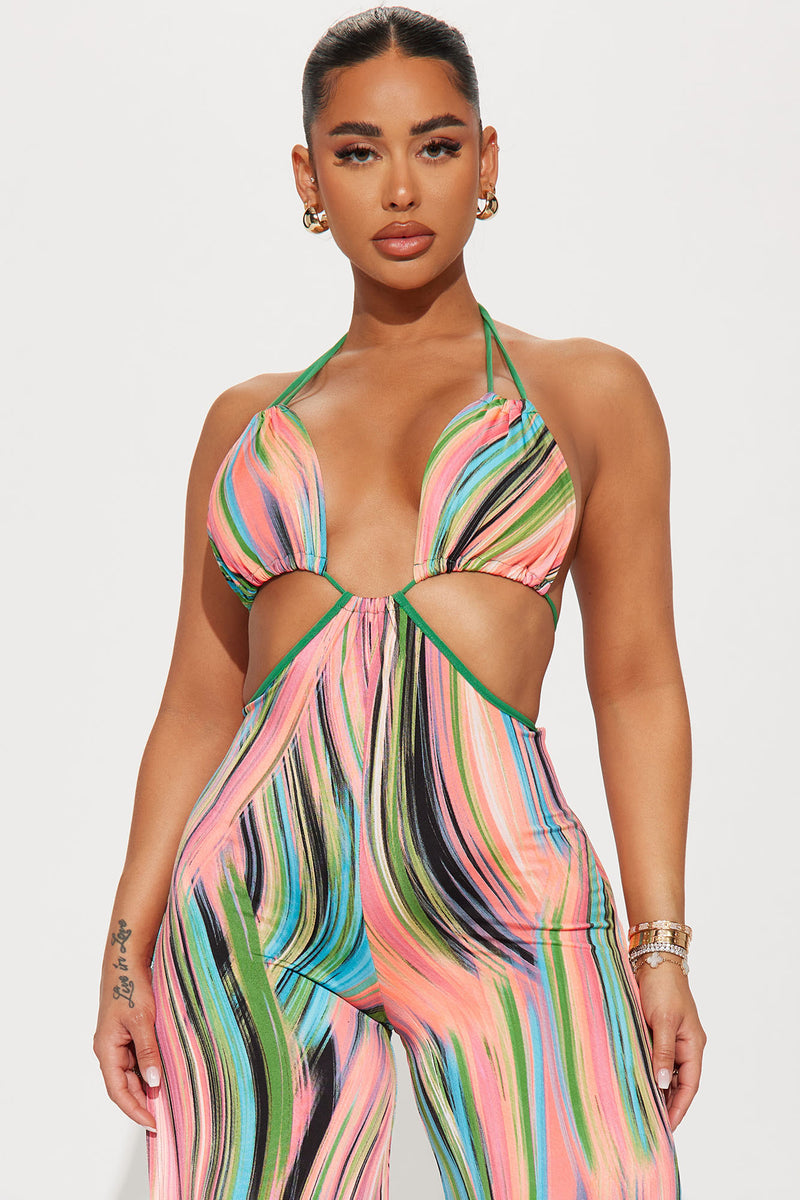 Fashion nova 2025 rainbow jumpsuit