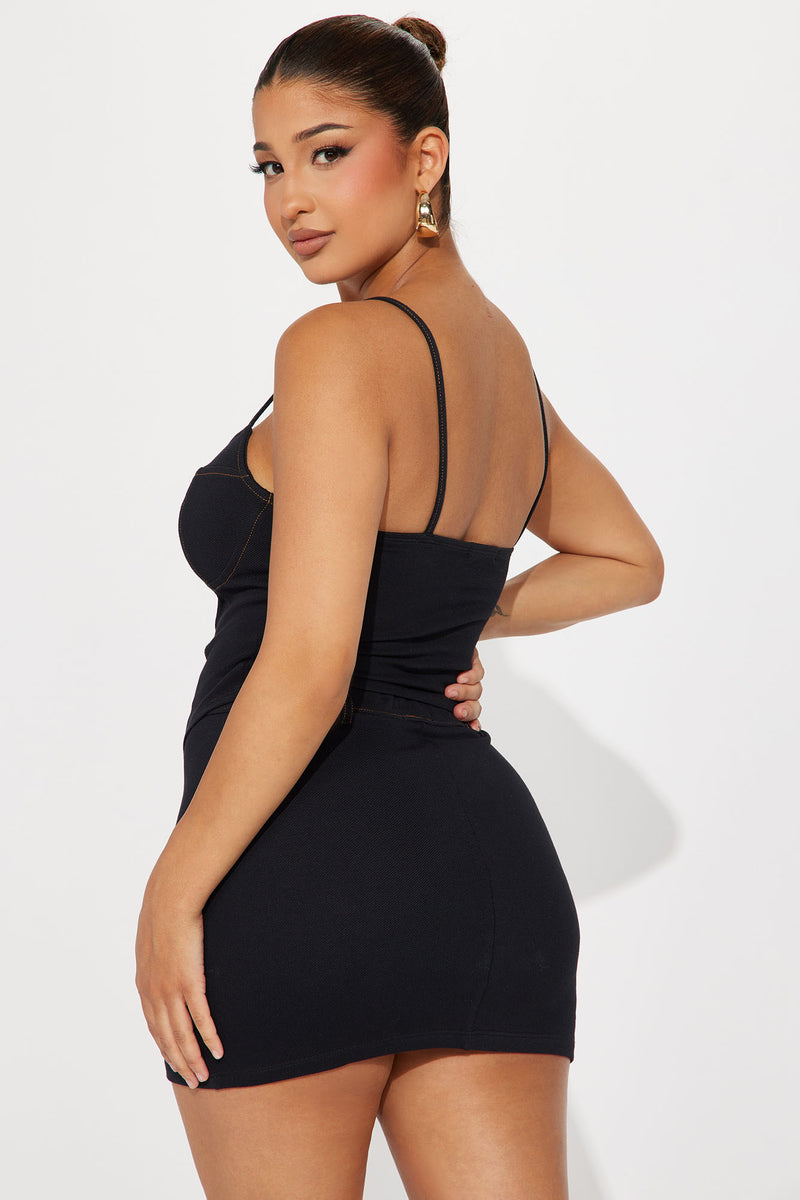 Claire Knit Denim Corset Top - Black Wash | Fashion Nova, Knit Tops ...