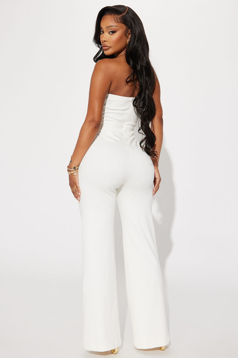 All white jumpsuit fashion nova hotsell