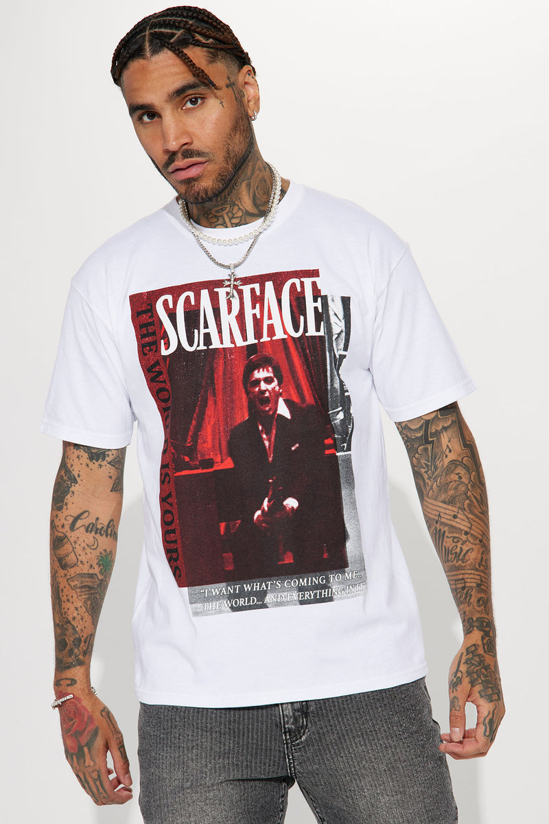 Scarface World Is Yours Short Sleeve Tee White Fashion Nova, Mens