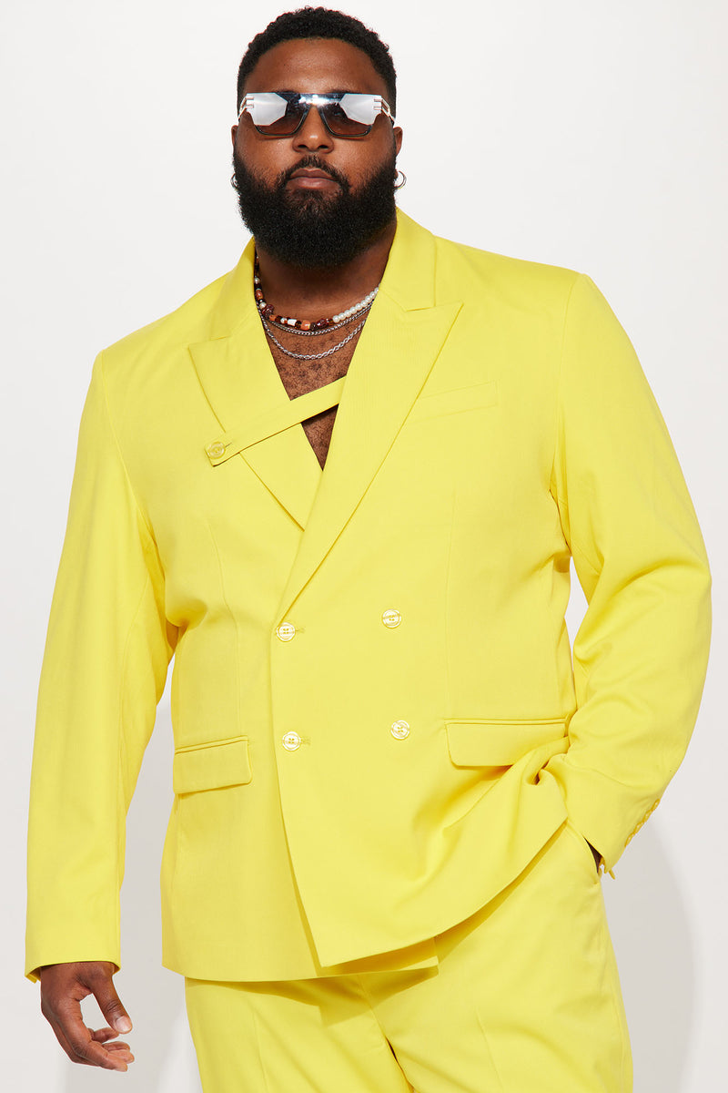Yellow double breasted best sale jacket