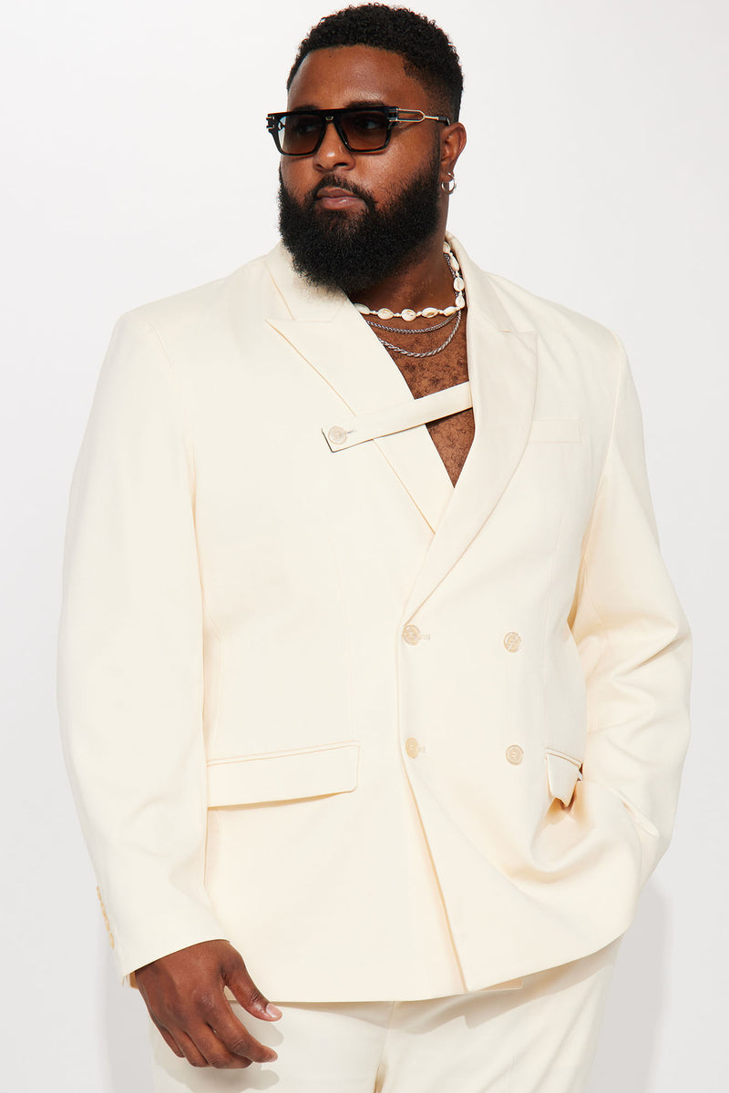 White double shop breasted blazer men