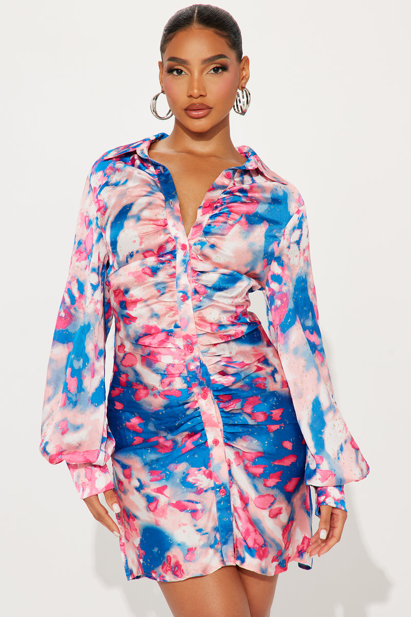 Santorini Satin Glitter Mini Dress