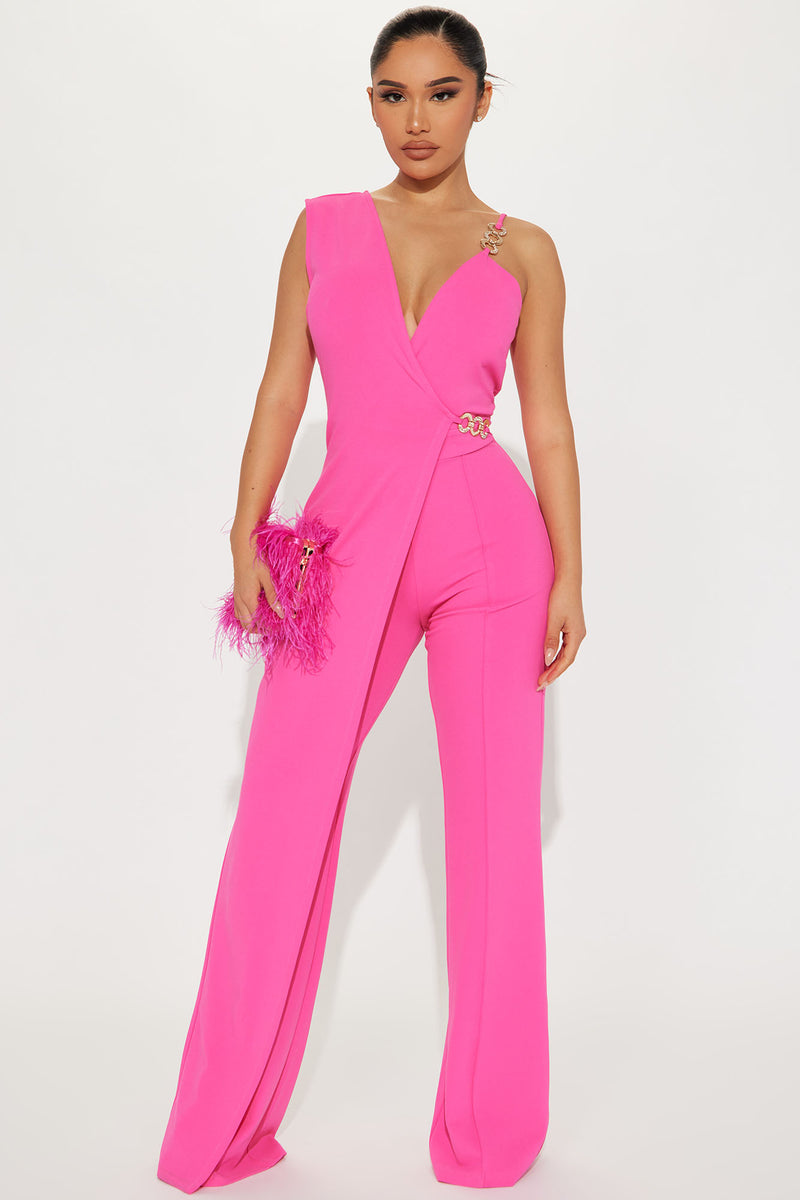 Zelie Jumpsuit Hot Pink Fashion Nova, Jumpsuits Fashion Nova