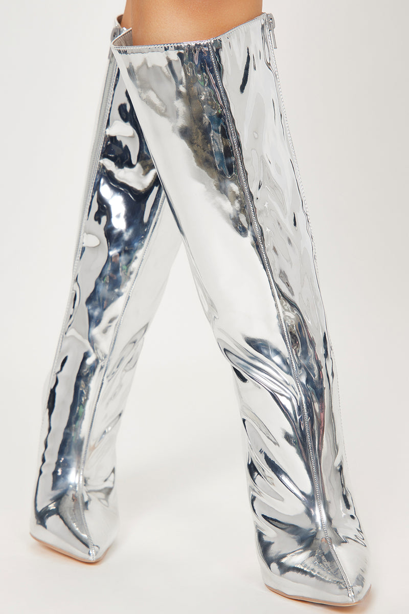 Cheap sales silver boots