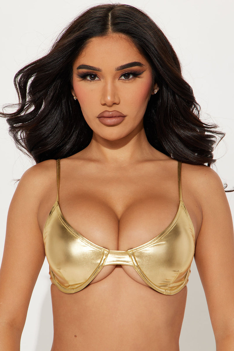 Gold bikini top cheap