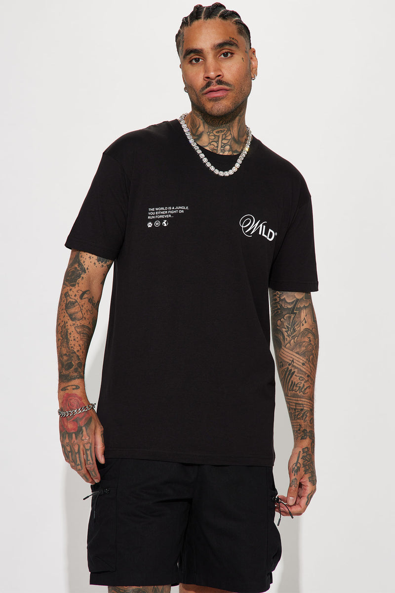 Wild Thing Short Sleeve Tee Black Fashion Nova, Mens Graphic Tees