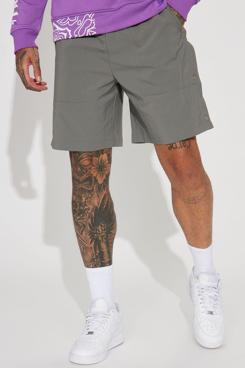 Grey nylon new arrivals shorts