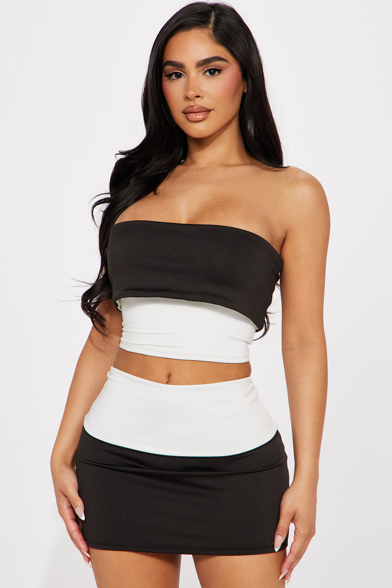 Black and white skirt sales fashion nova