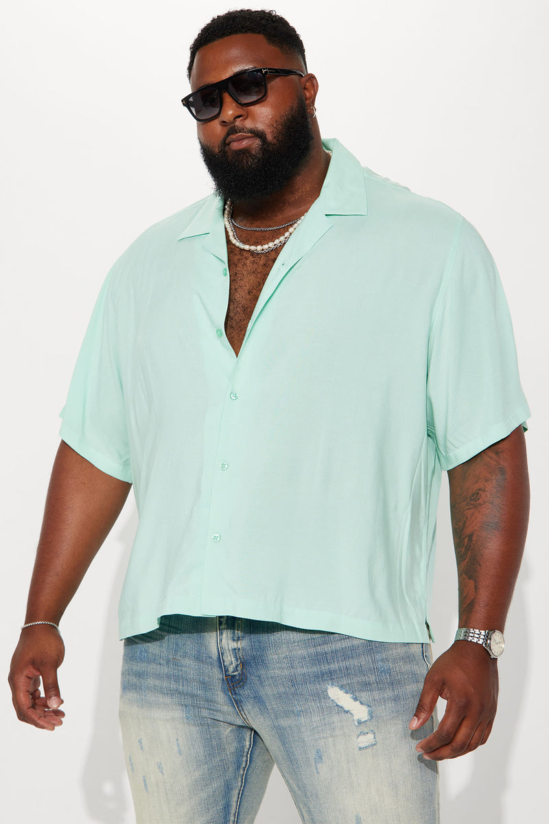 Mint green 2025 button down shirt