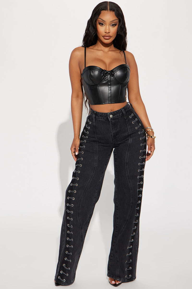 Fashion nova lace up pants clearance