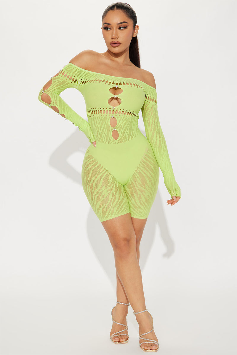 Neon green romper fashion nova discount