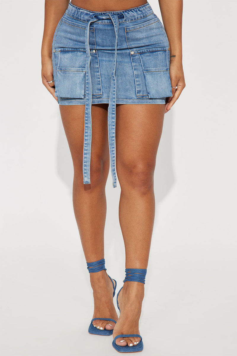 Lead You On Pleated Denim Mini Skirt - Medium Wash, Fashion Nova, Skirts