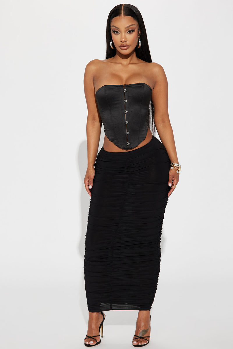 Kallista Satin Corset Top Black Fashion Nova Shirts Blouses