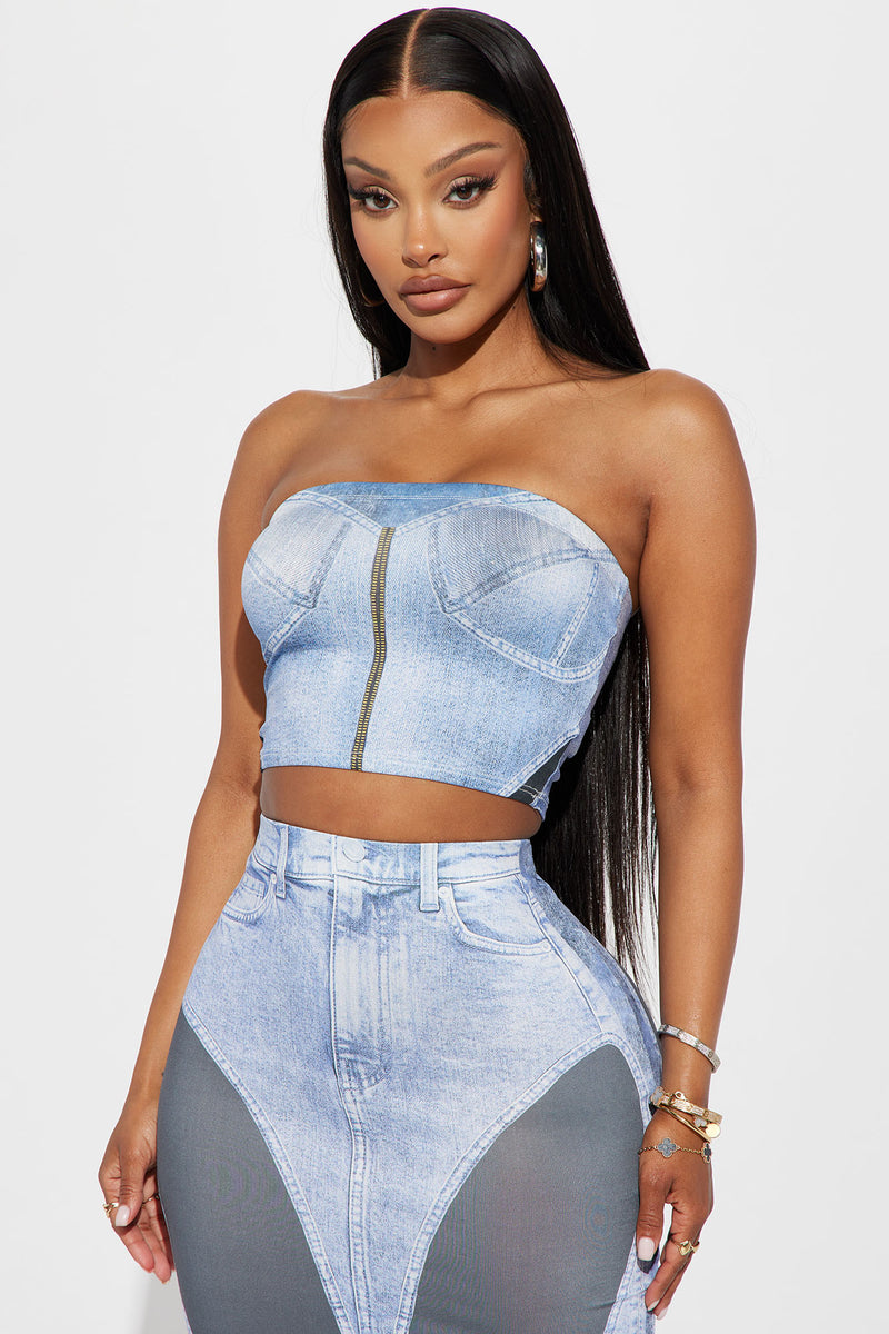 Fashion nova clearance denim skirt